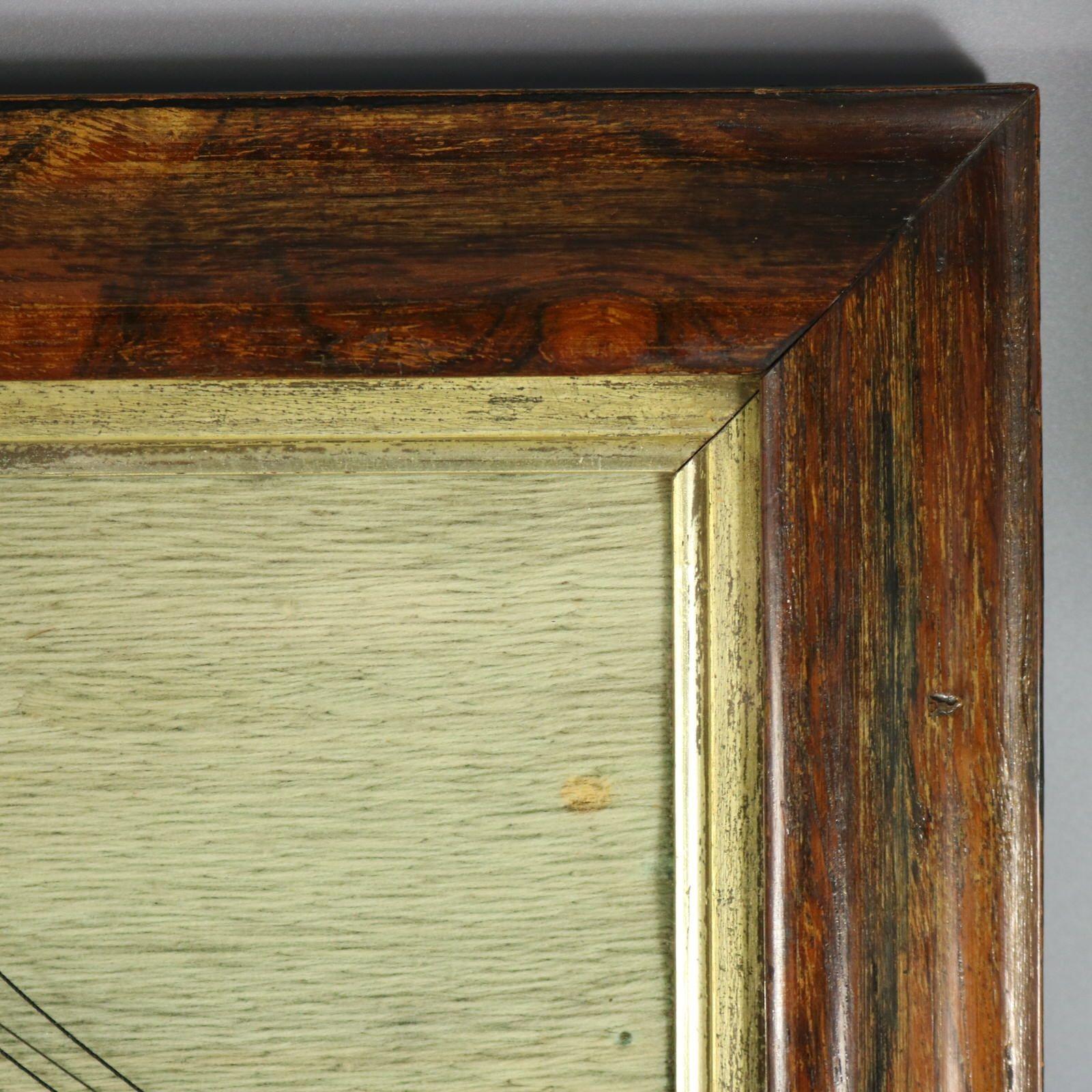 Antique Woolie Sailor's Woolwork Embroidery of a Ship For Sale 1