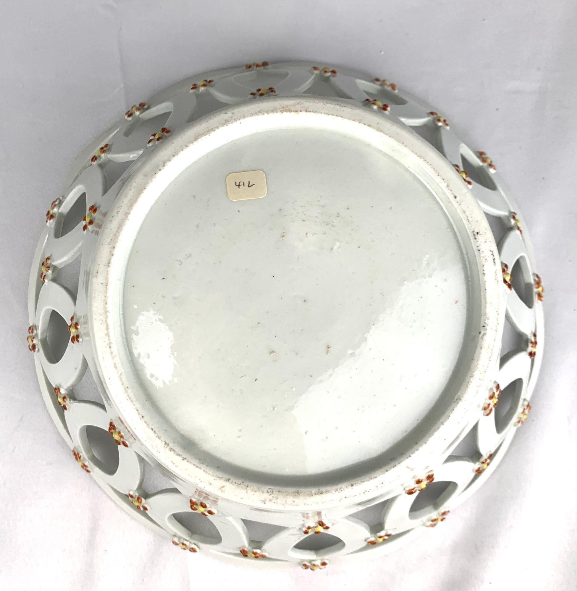 Antico cesto di porcellana Worcester Dr. Wall Primo Periodo Circa 1770 Inghilterra in vendita 1