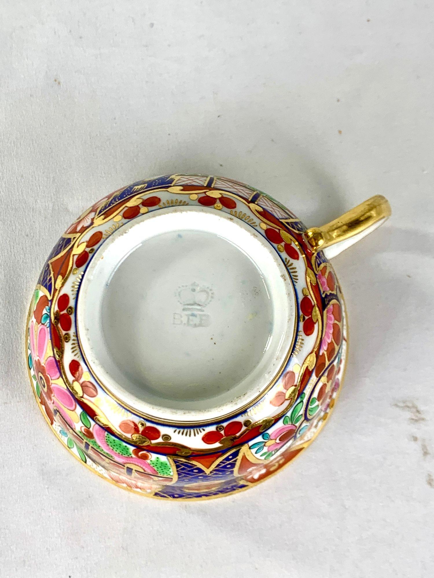 Antike Worcester Porzellan Frühstückstasse Imari Stil von Barr, Flight, Barr Worcester C-1810 im Angebot 7