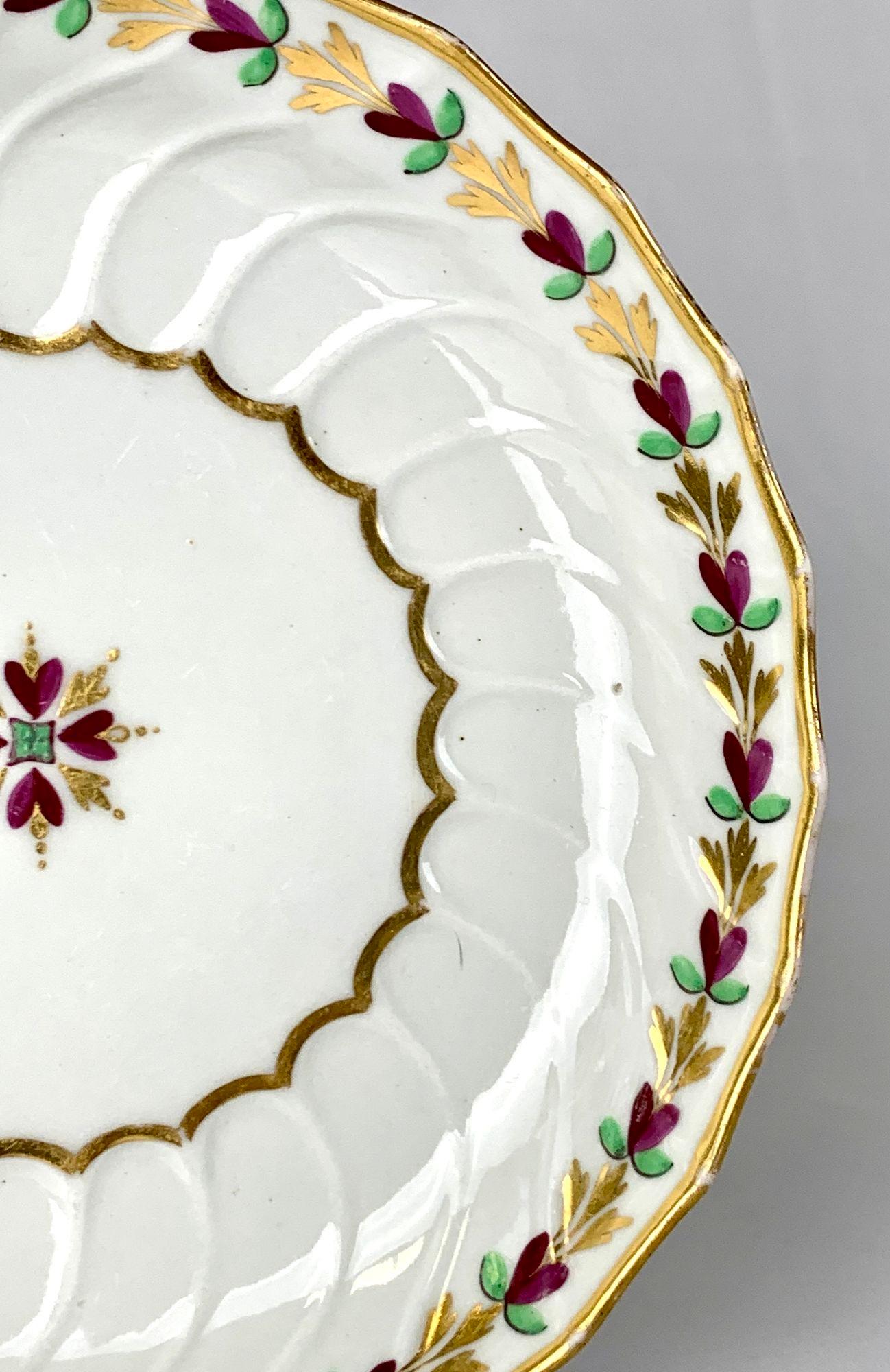 Inglese Antico piatto di porcellana Worcester Inghilterra Circa 1790 in vendita