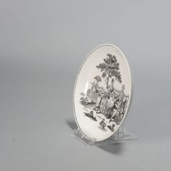 Antique Worchester Porcelain Dish Robert Hancock Print English, ca 1770
