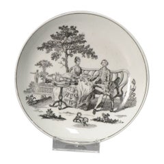 Antique Worchester Porcelain Dish Robert Hancock Print English, ca 1770