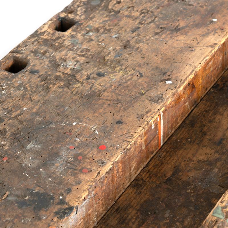 Antique Work Table Old Carpenter's Workbench Rustic Console Table at