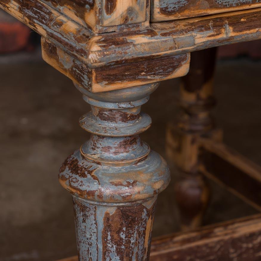 Swedish Antique Work Table or Kitchen Island from Sweden with Original Paint