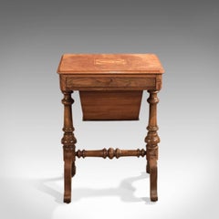 Antique Work Table, Victorian Sewing Table, circa 1860