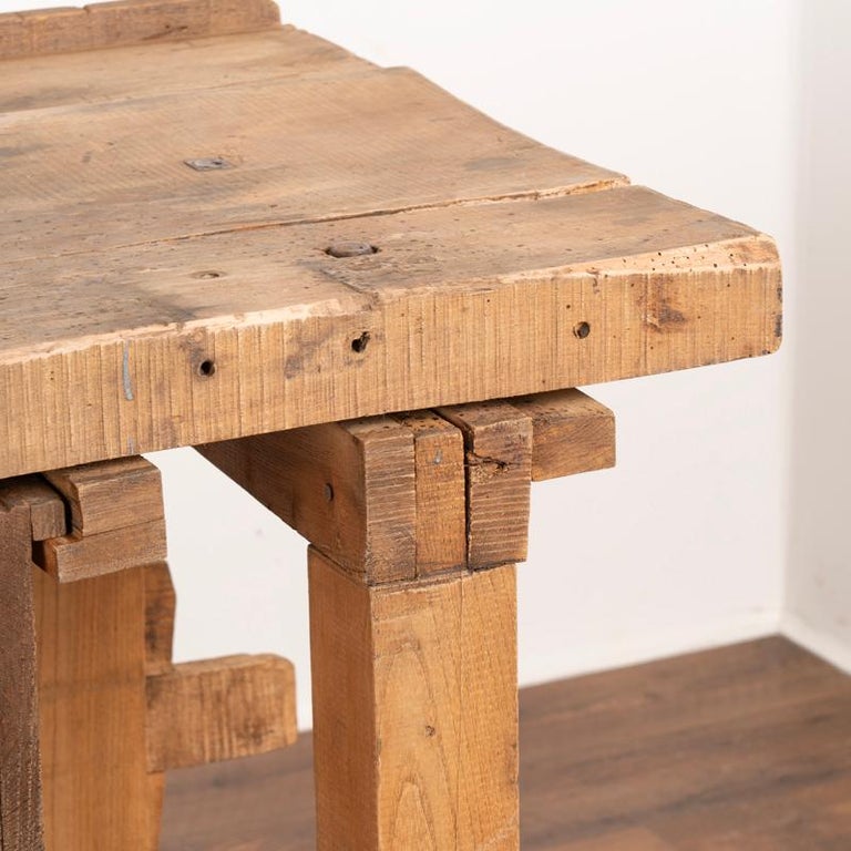 Antique Work Table with Large Drawer Small Rustic Kitchen Island For