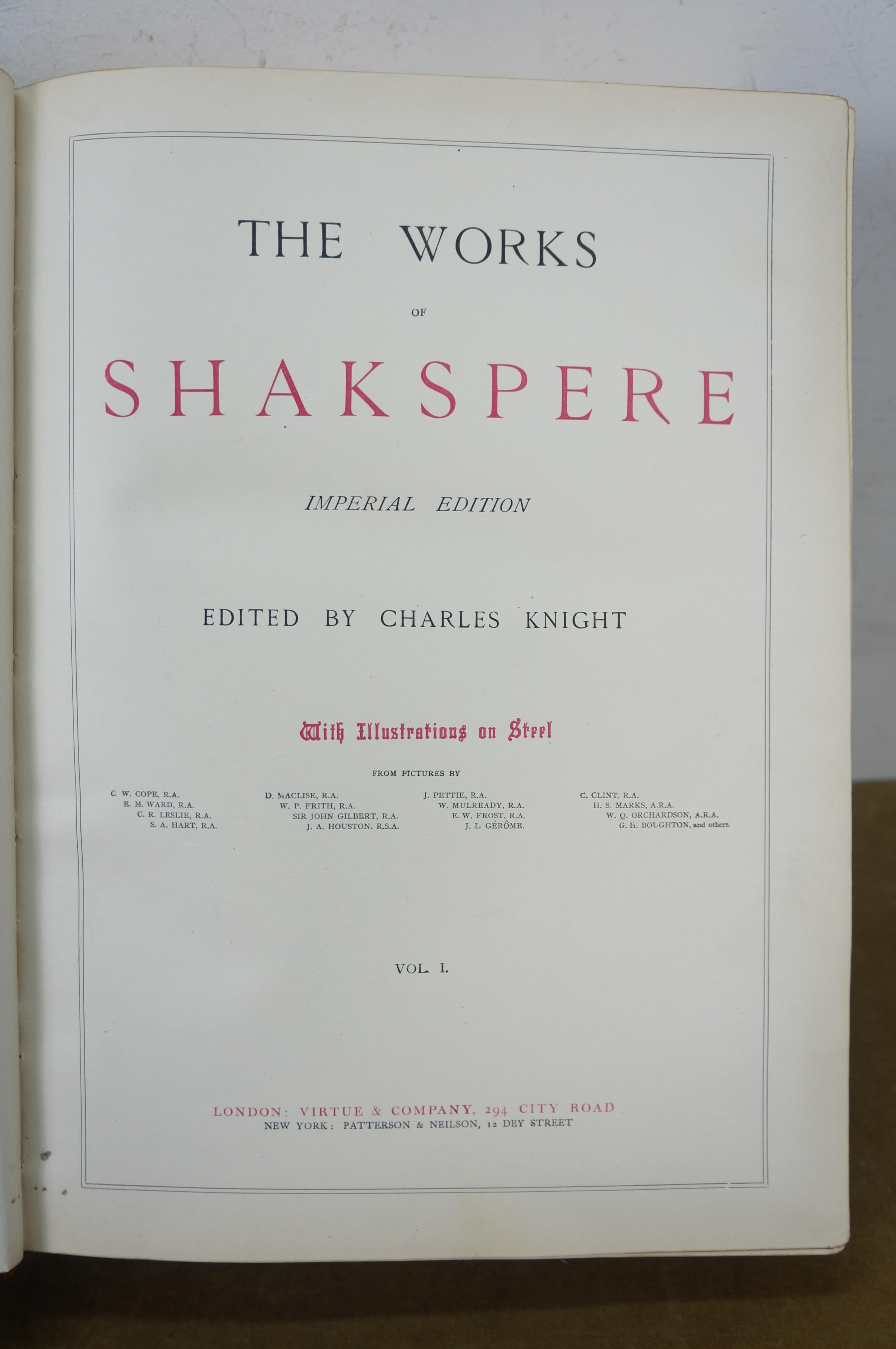 Antiguas Obras de Shakespeare Edición Imperial Vol I Charles Knight Virtue 15