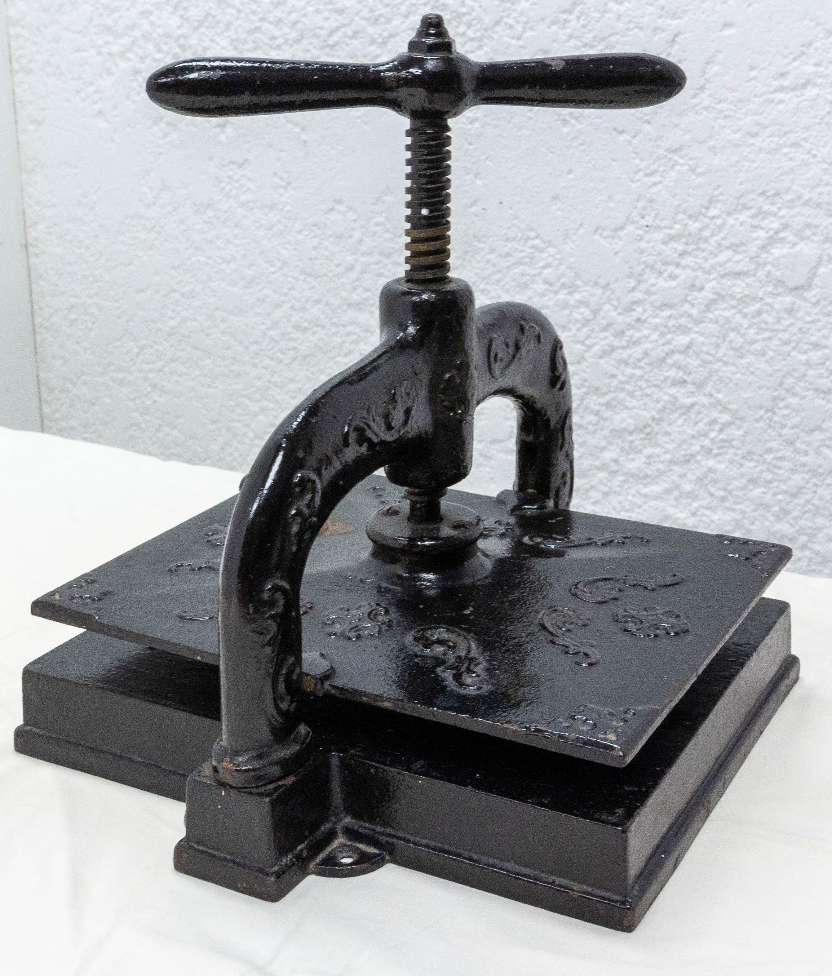 Industrial Antique Workshop Book Press Wrought Iron, France, circa 1850 For Sale