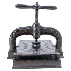 Antique Workshop Book Press Wrought Iron, France, circa 1850