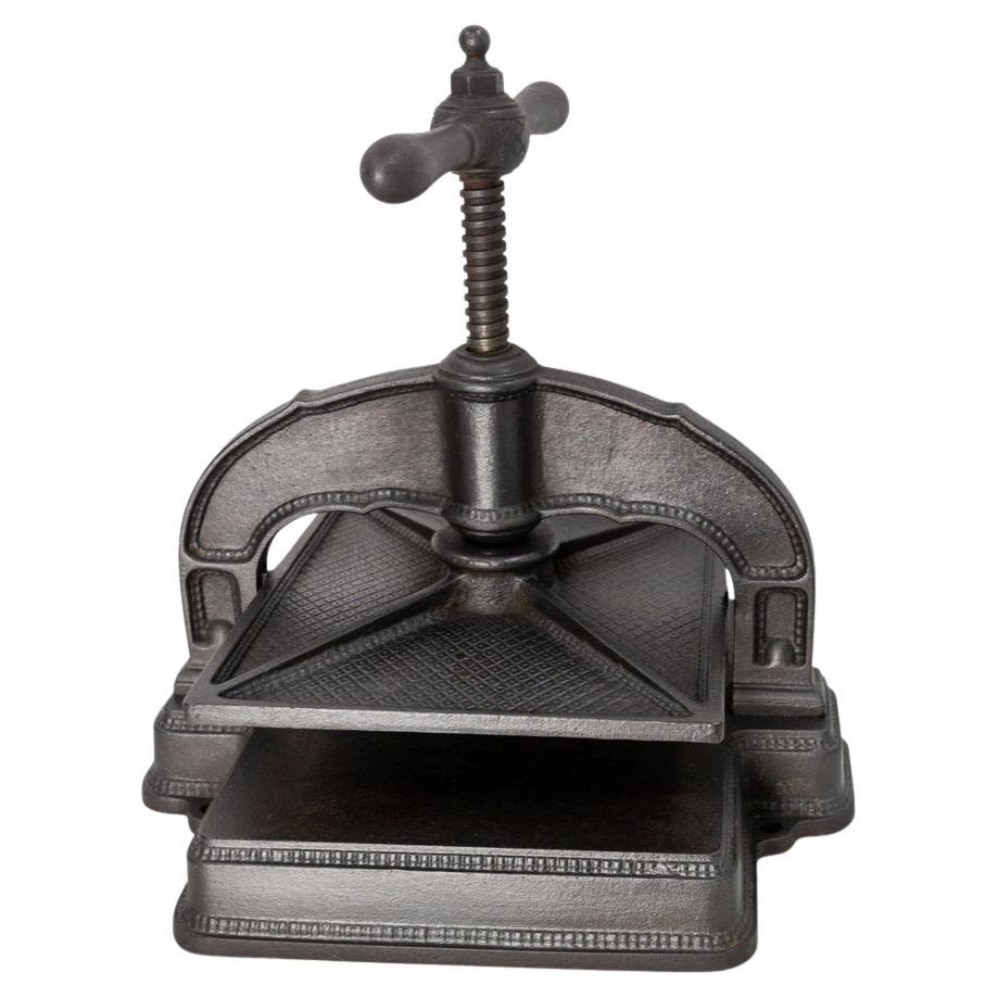 Antique Workshop Book Press Wrought Iron, France, circa 1850