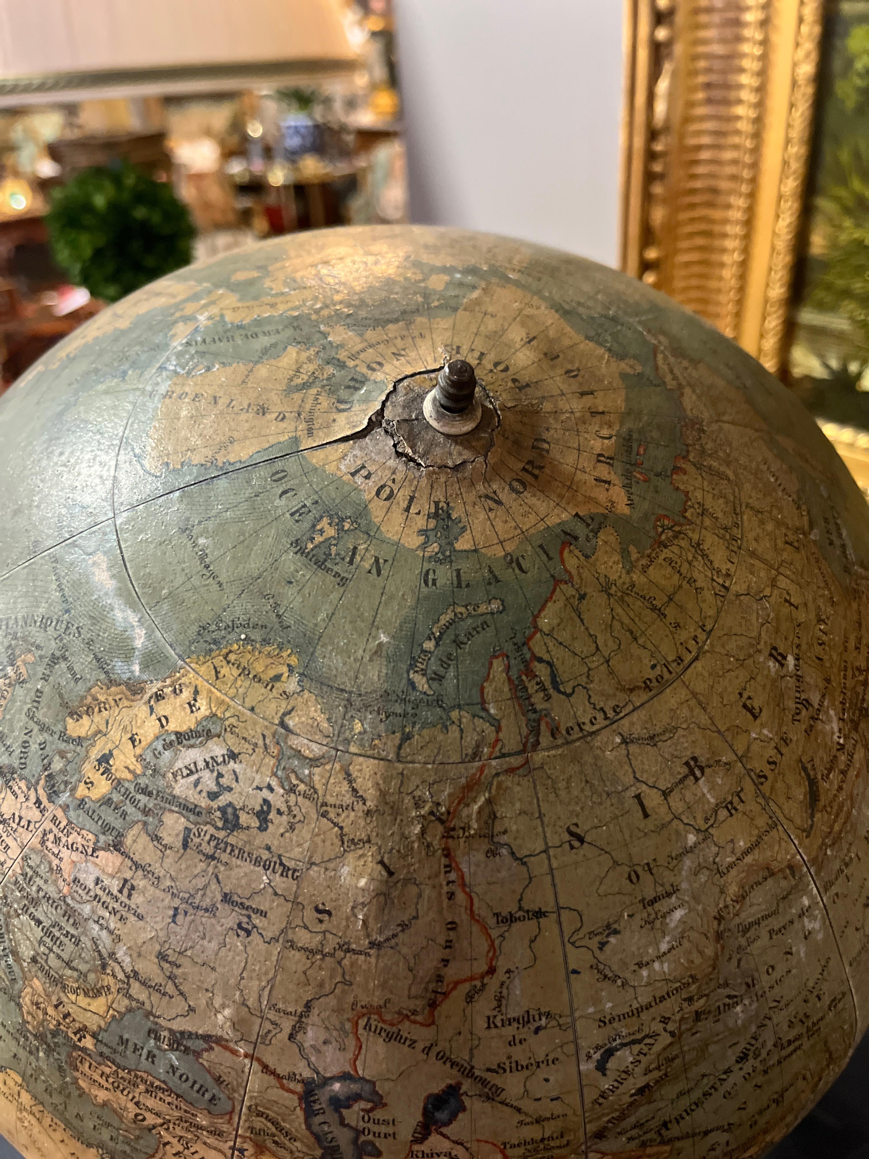 Antique World Globe On Stand French In Good Condition For Sale In Scottsdale, AZ