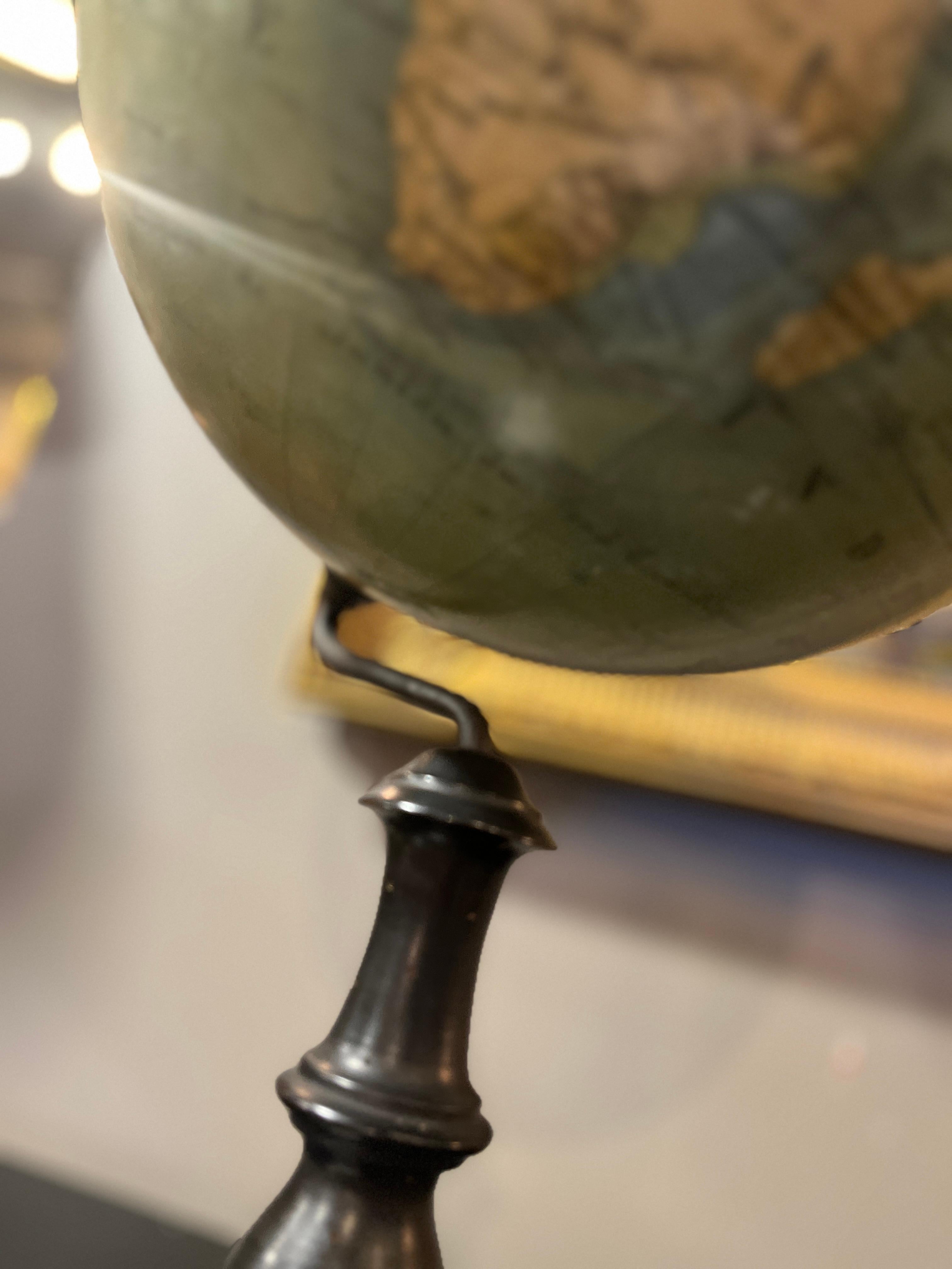 Wood Antique World Globe On Stand French For Sale
