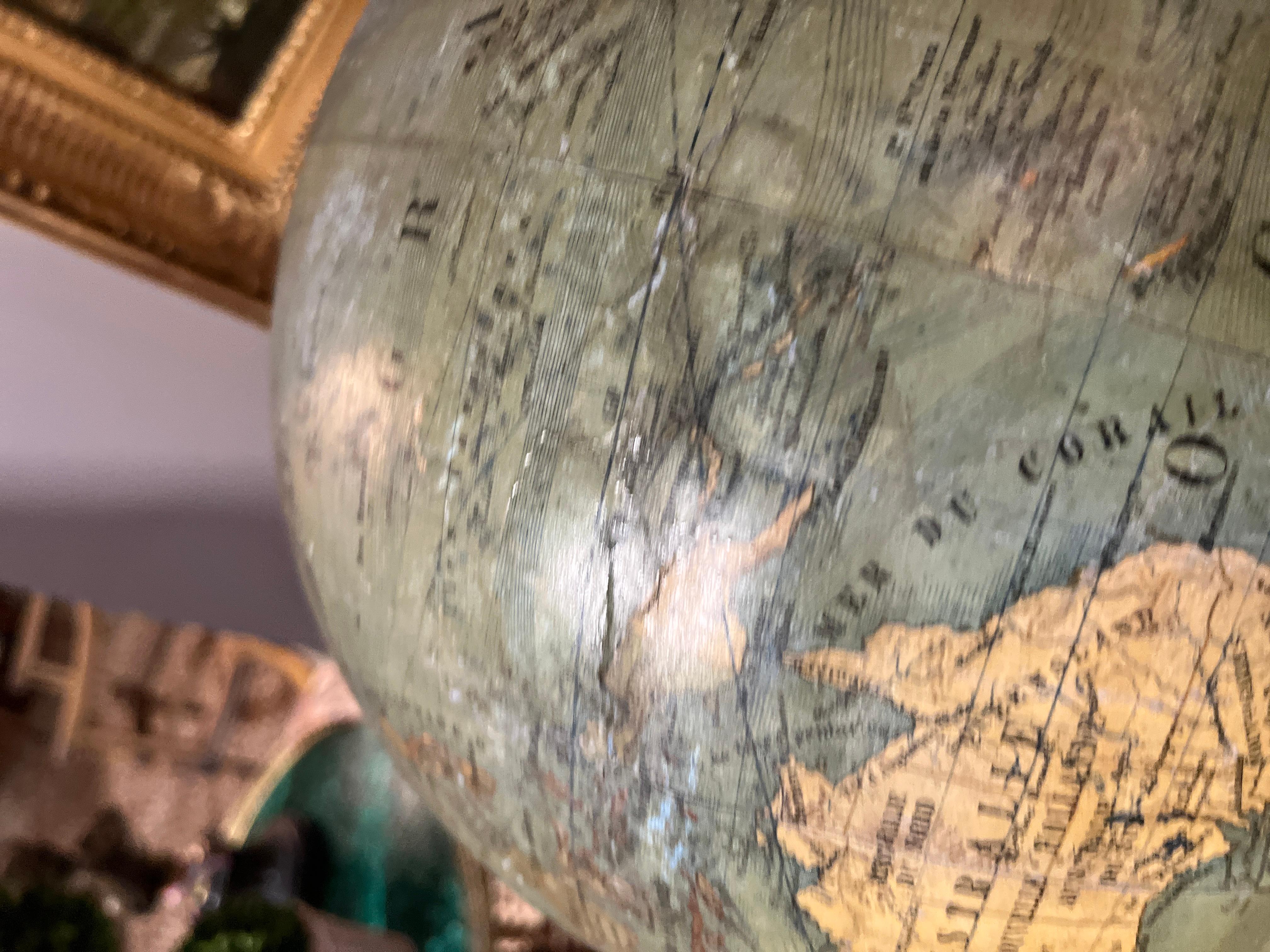 Antique World Globe On Stand French For Sale 1