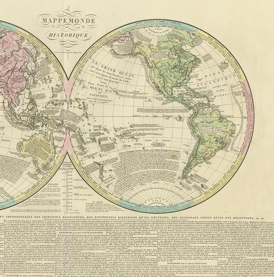 1813 antique map of the world