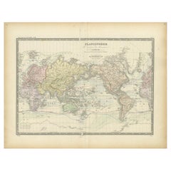 Antique World Map by Levasseur, '1875'