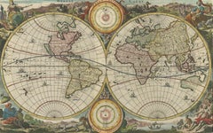 Antique World Map by Stoopendaal, circa 1680