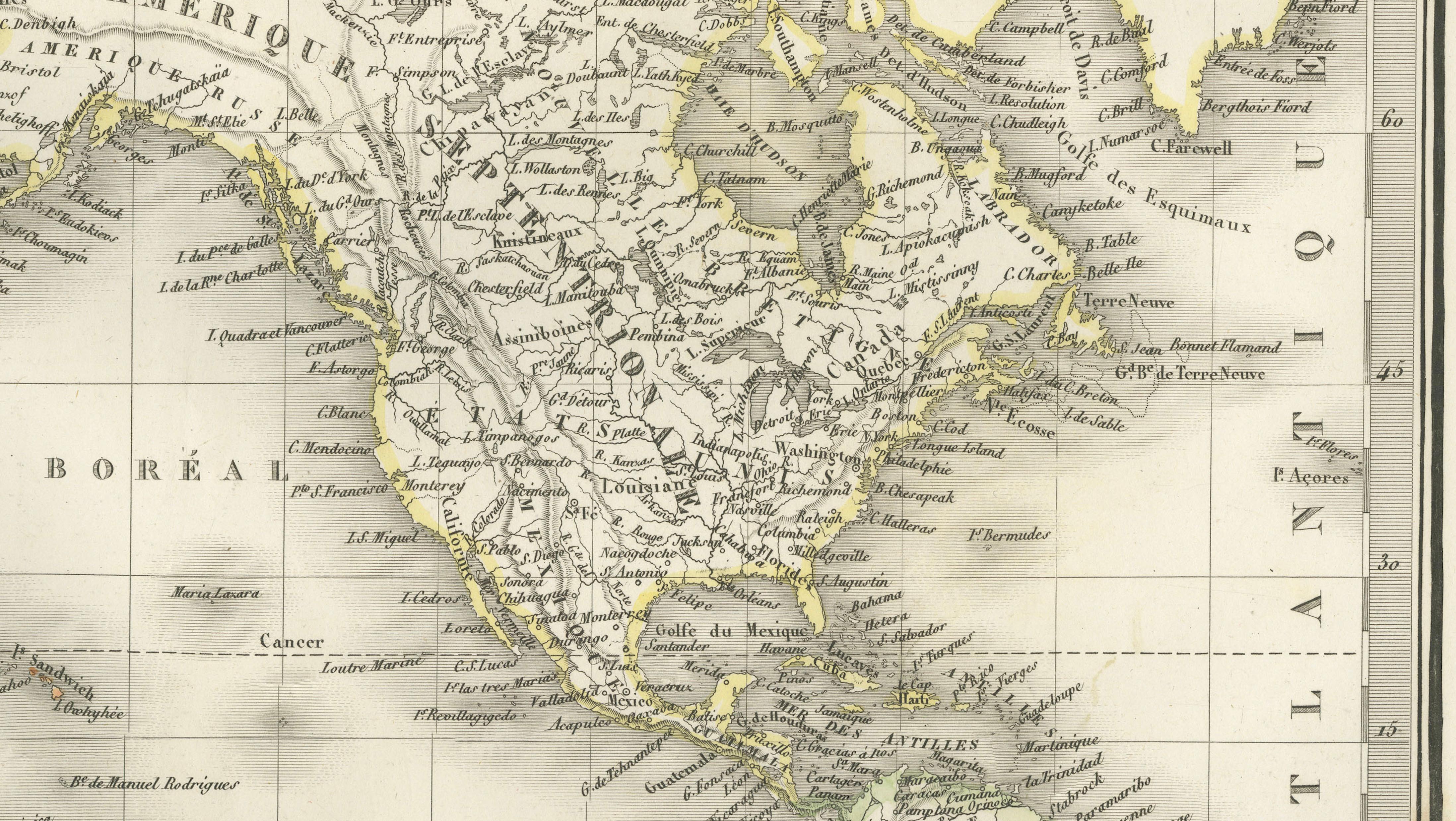 Antique World Map on Mercator Projection – Lapie, Paris, 1838