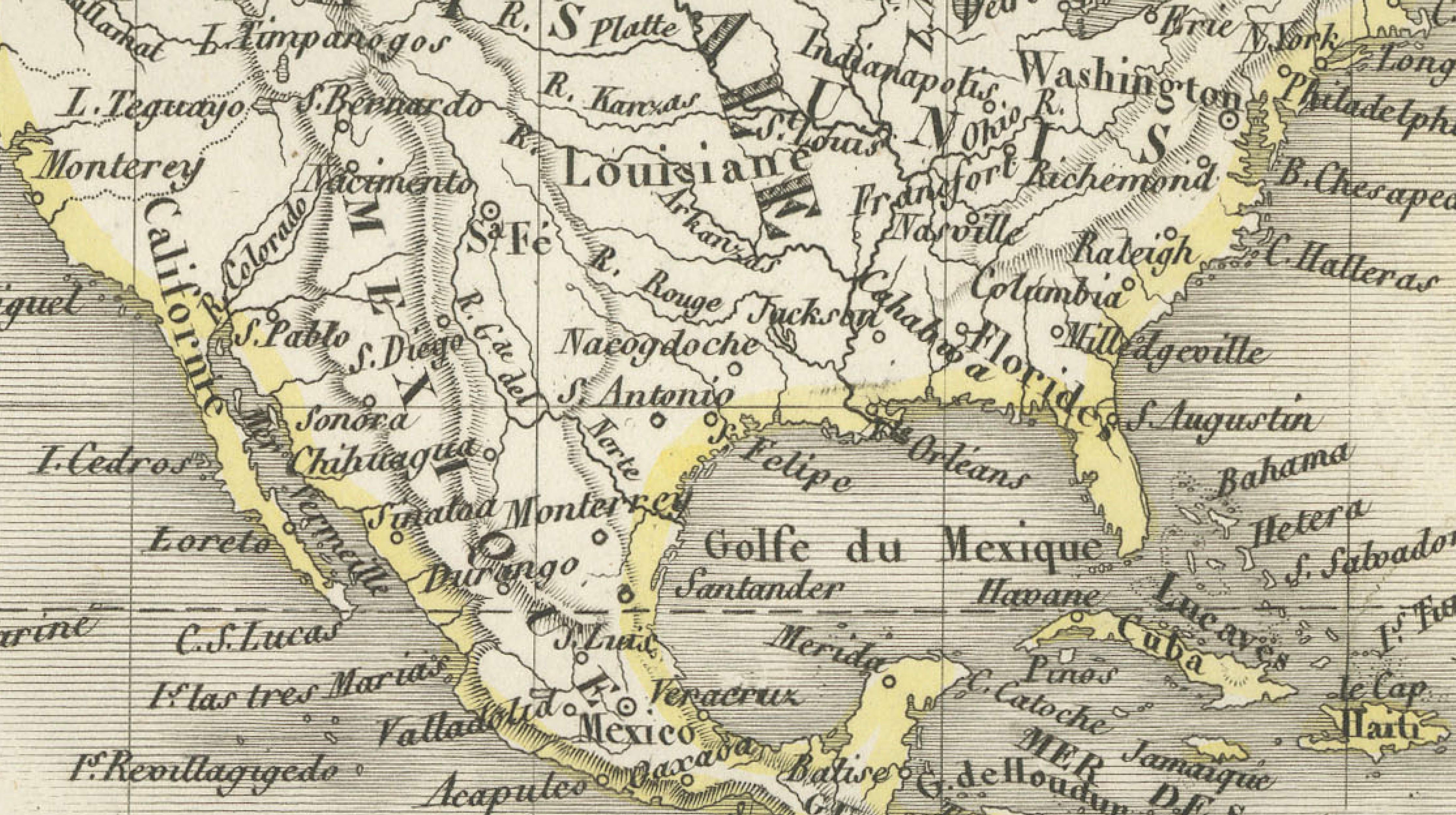 Antique World Map on Mercator Projection – Lapie, Paris, 1838