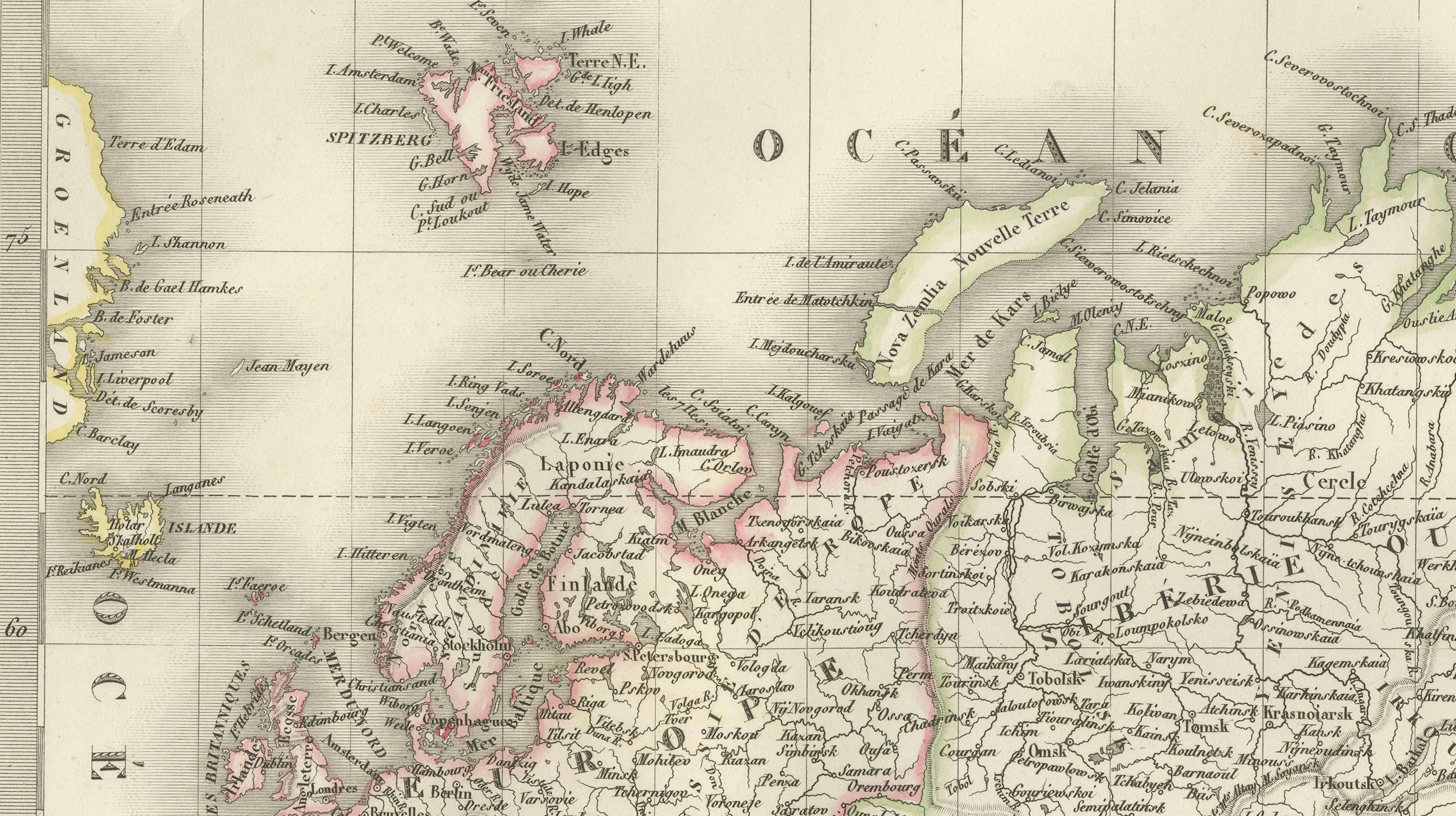 Antique World Map on Mercator Projection – Lapie, Paris, 1838