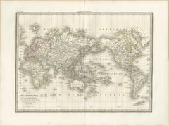 Antique World Map on Mercator Projection – Lapie, Paris, 1838