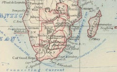 Antique World Map on Mercator's Projection, Ocean Currents and Trade Routes 1903