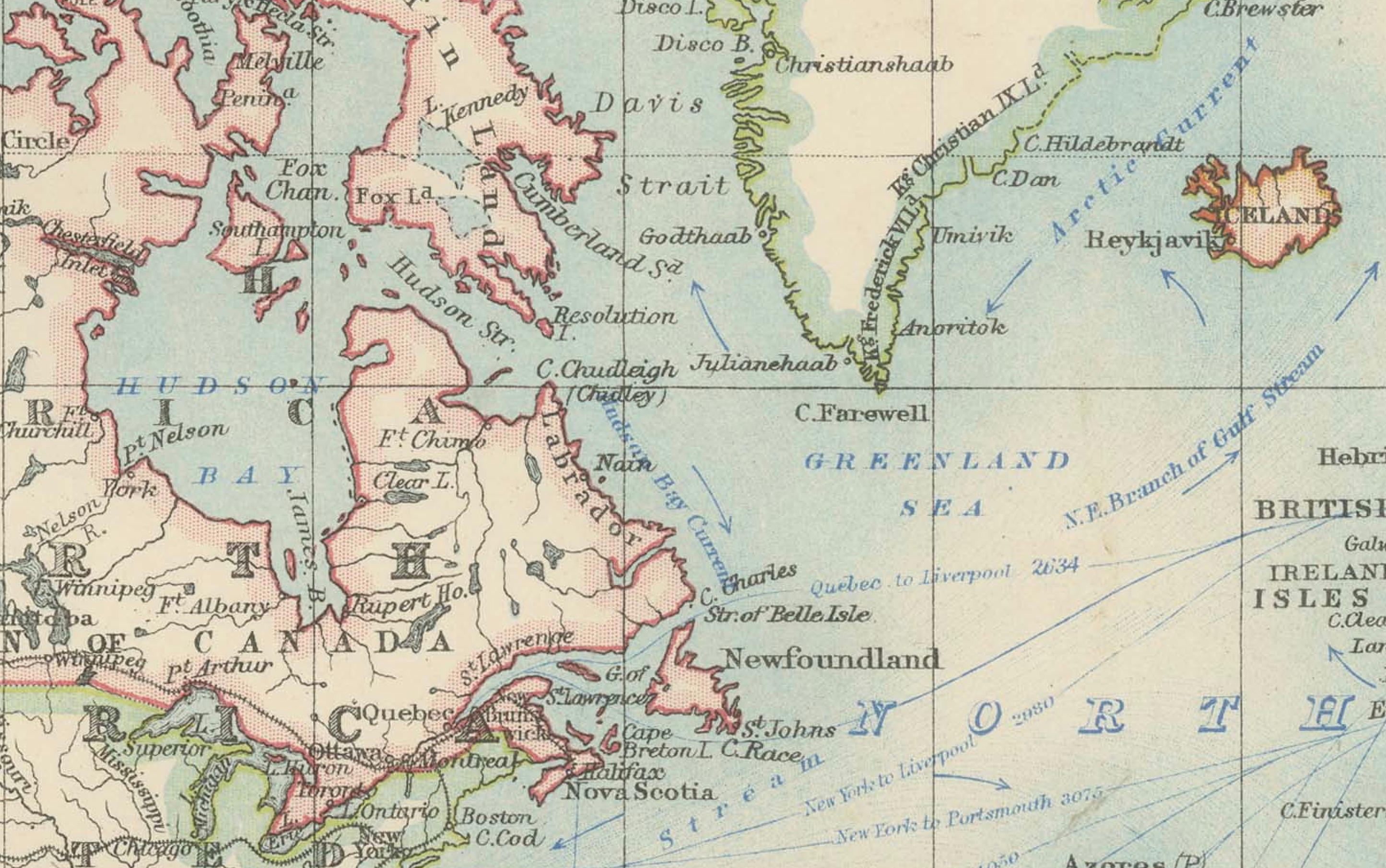 Ancienne carte du monde sur la projection de Mercator, courants océaniques et routes commerciales 1903 en vente 1