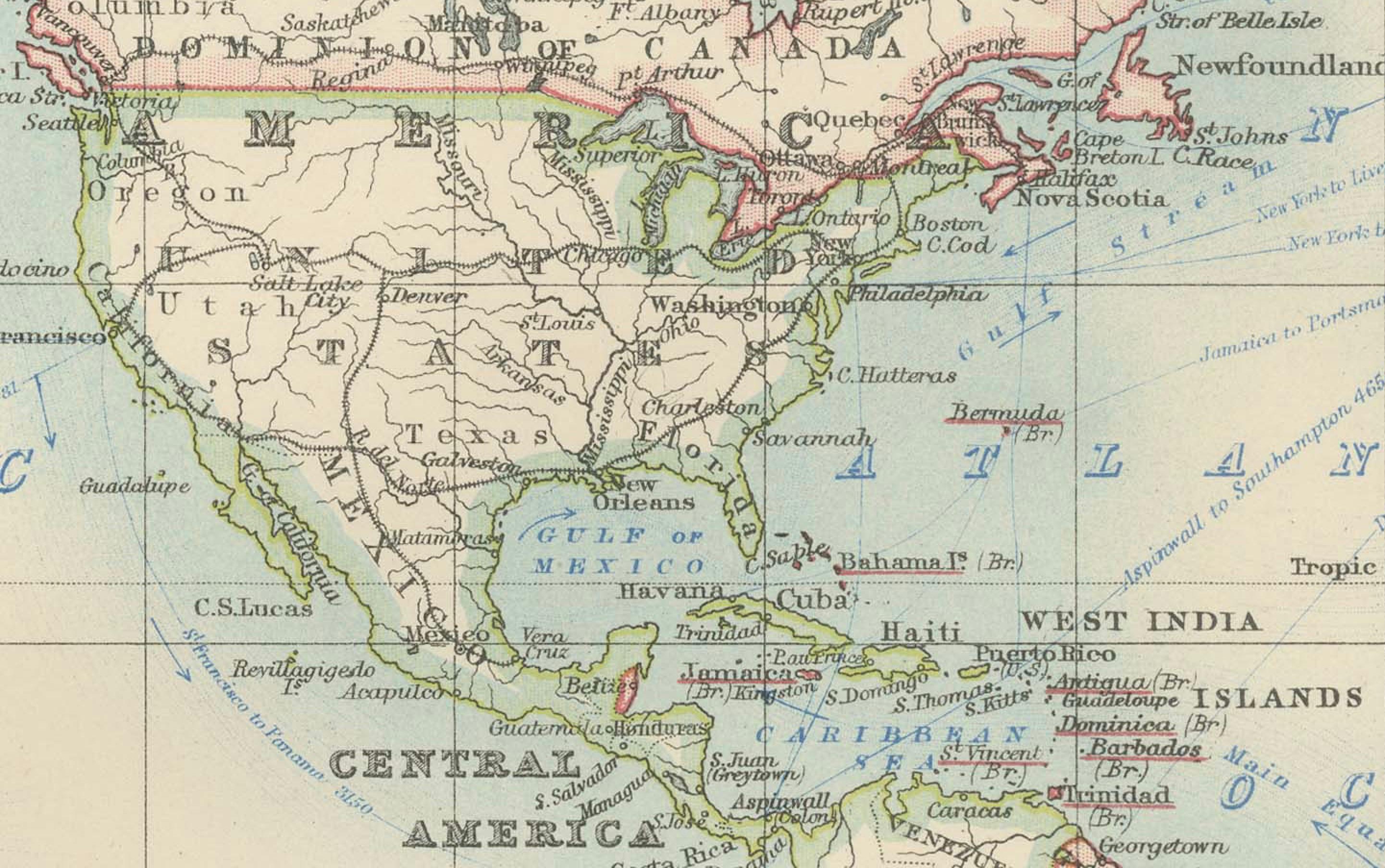 Ancienne carte du monde sur la projection de Mercator, courants océaniques et routes commerciales 1903 en vente 2
