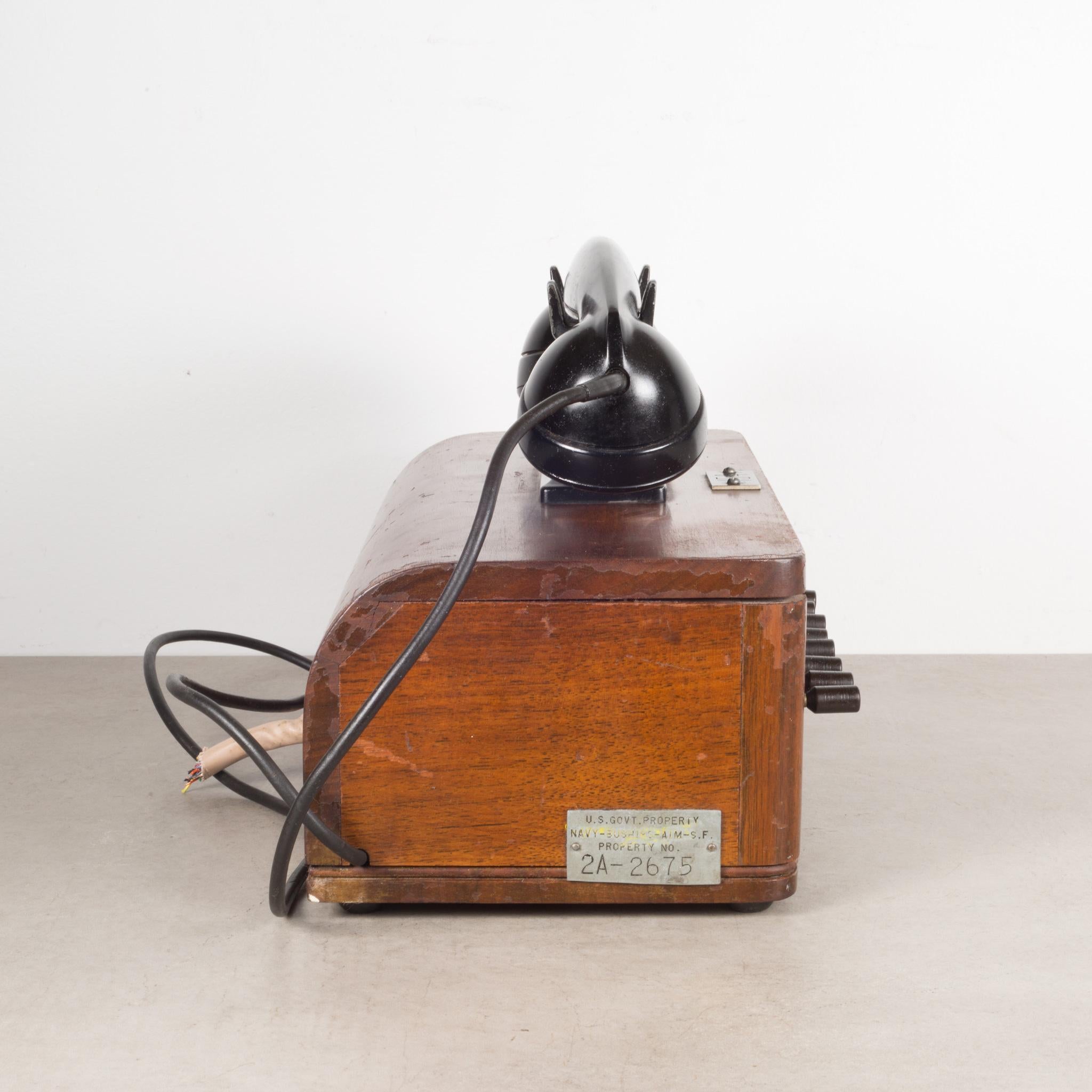 20th Century Antique World War ll Era US Navy Bakelite Switch Board Phone, c.1940