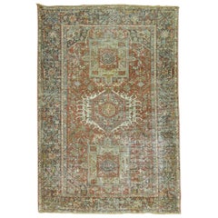 Antique Worn 4 x 6 Persian Heriz Rug