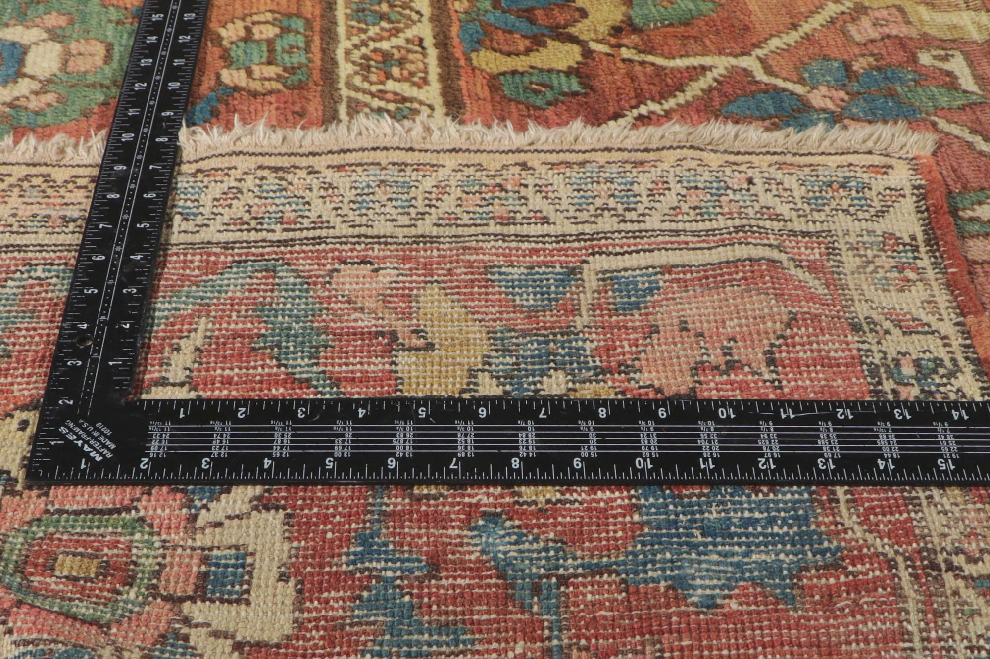 Antique-Worn Persian Bakshaish Rug, Laid-Back Luxury Meets Nostalgic Charm For Sale 1