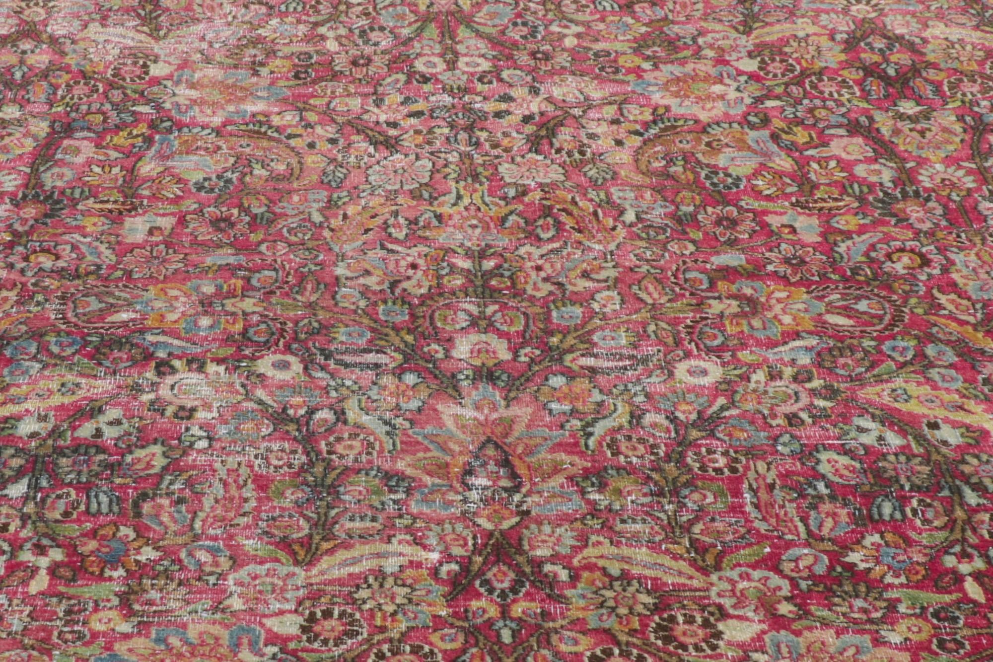 Antique-Worn Persian Khorassan Rug, Victorian Elegance Meets Weathered Finesse For Sale 4