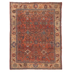 Antik getragener persischer Mahal-Teppich, entspannter Luxus trifft auf rustikale Sensibilität