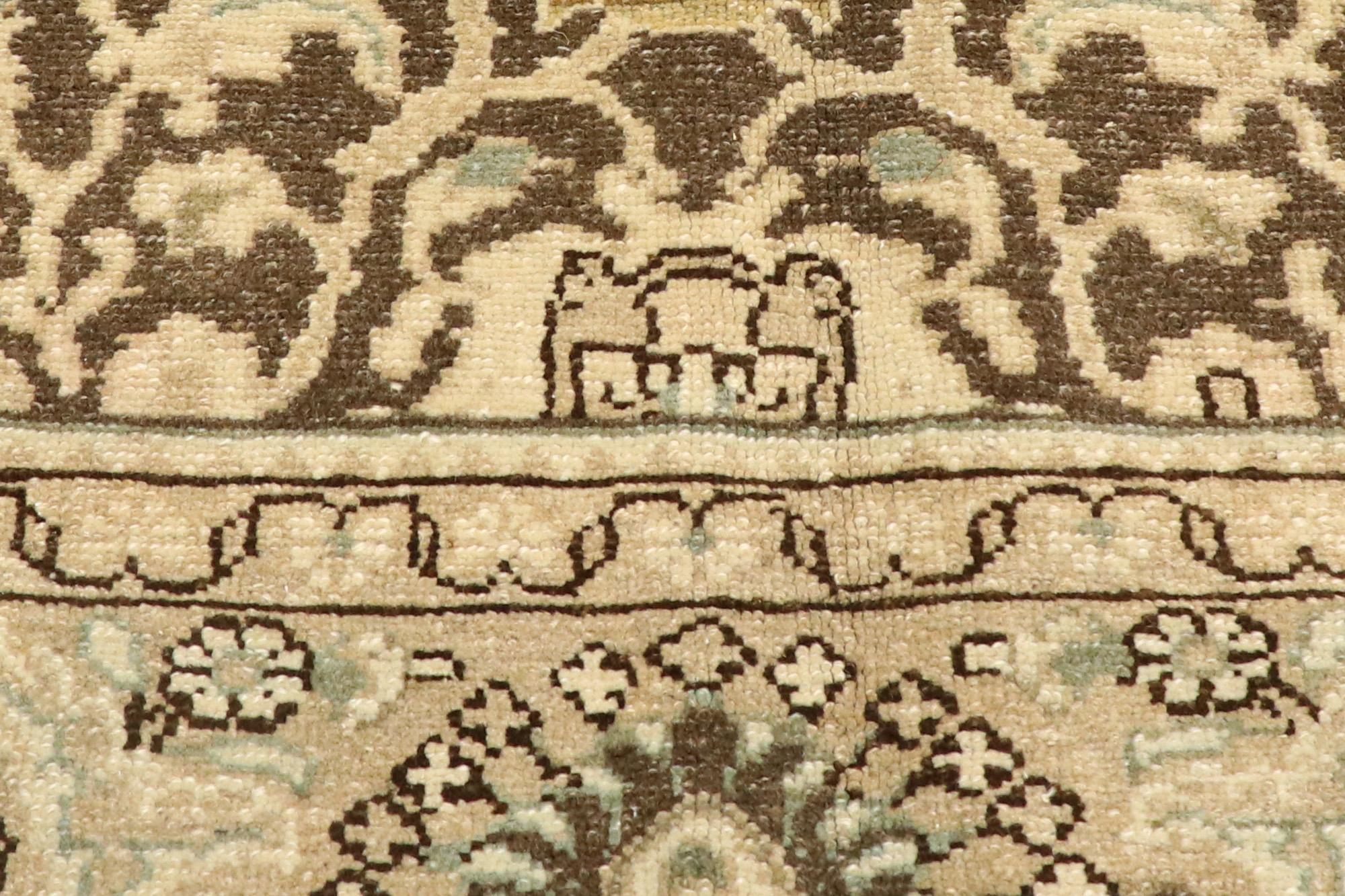 Antique-Worn Persian Malayer Rug, Laid-Back Luxury Meets Earth-Tone Elegance 4