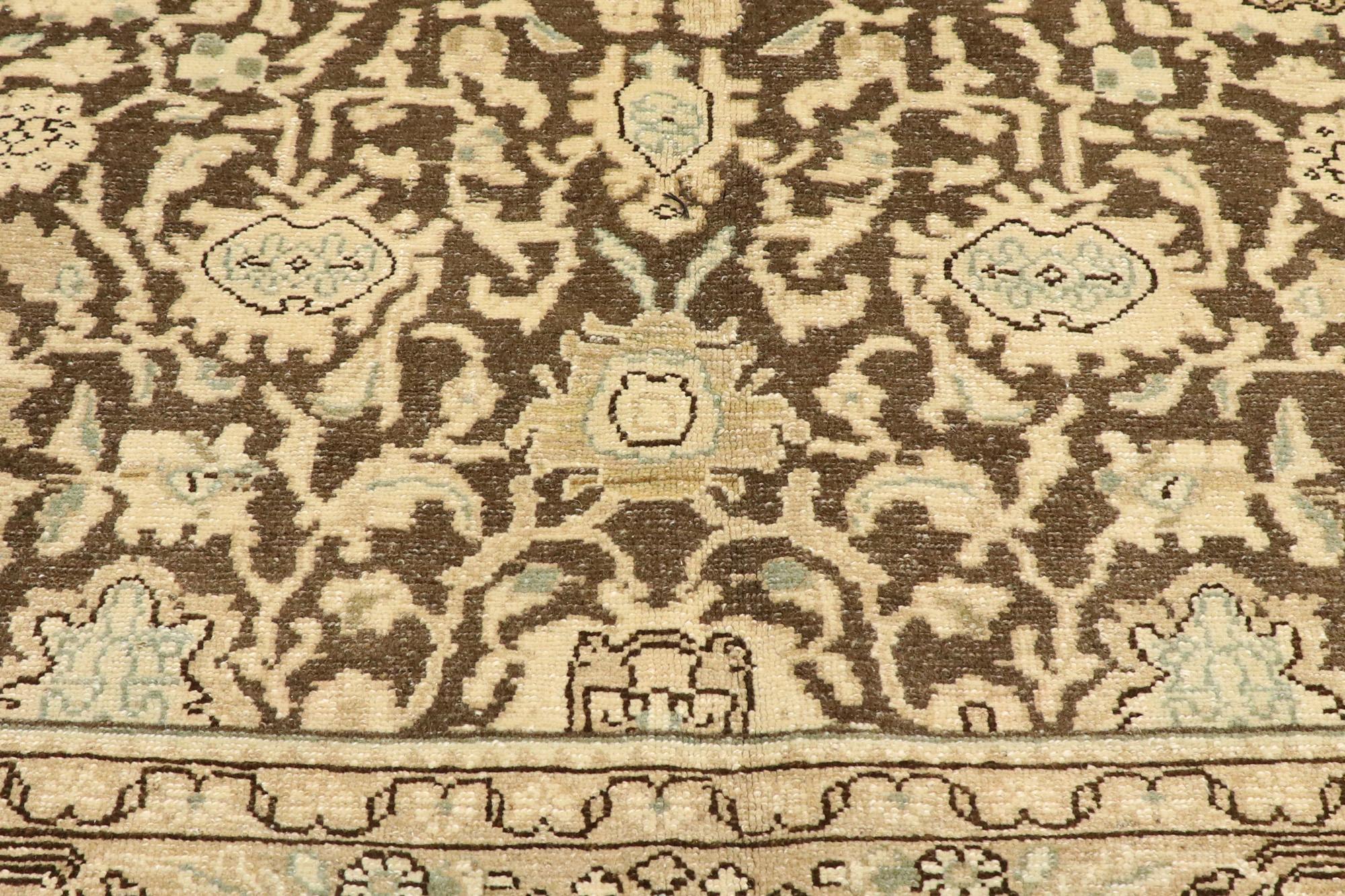 Antique-Worn Persian Malayer Rug, Laid-Back Luxury Meets Earth-Tone Elegance 5
