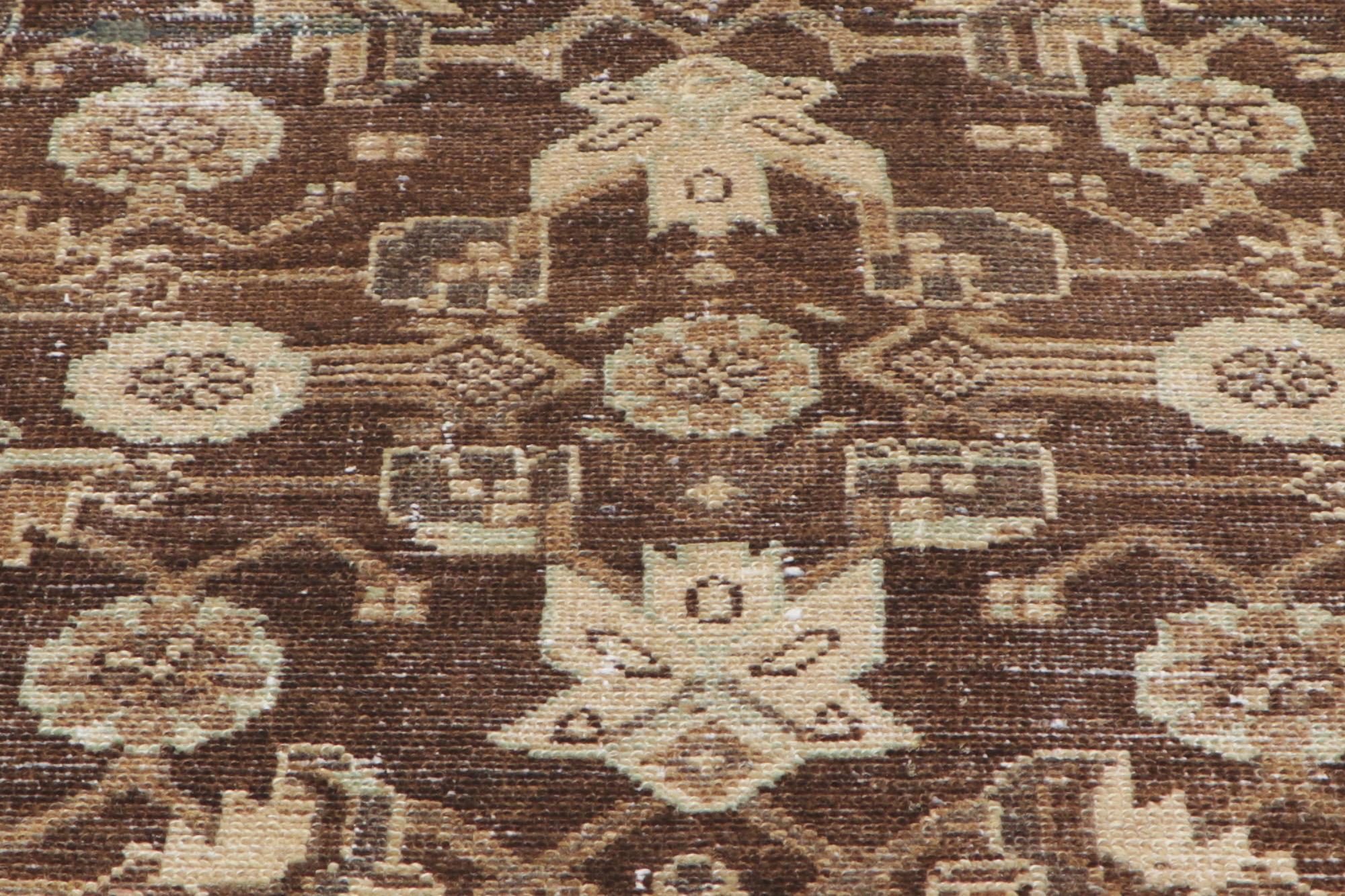 20th Century Antique-Worn Persian Malayer Rug, Midcentury Modern Meets Weathered Finesse For Sale