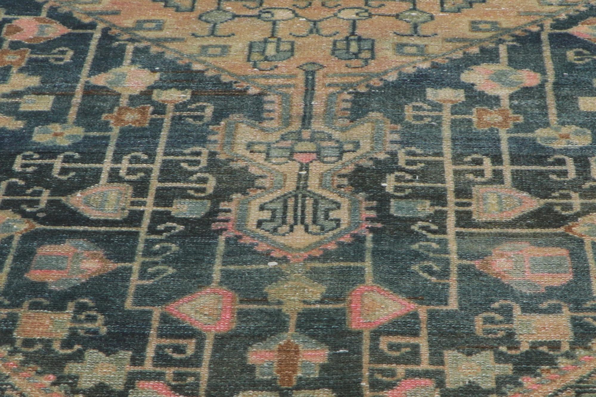 20th Century Antique-Worn Persian Malayer Rug, Nomadic Charm Meets Bohemian Elegance For Sale