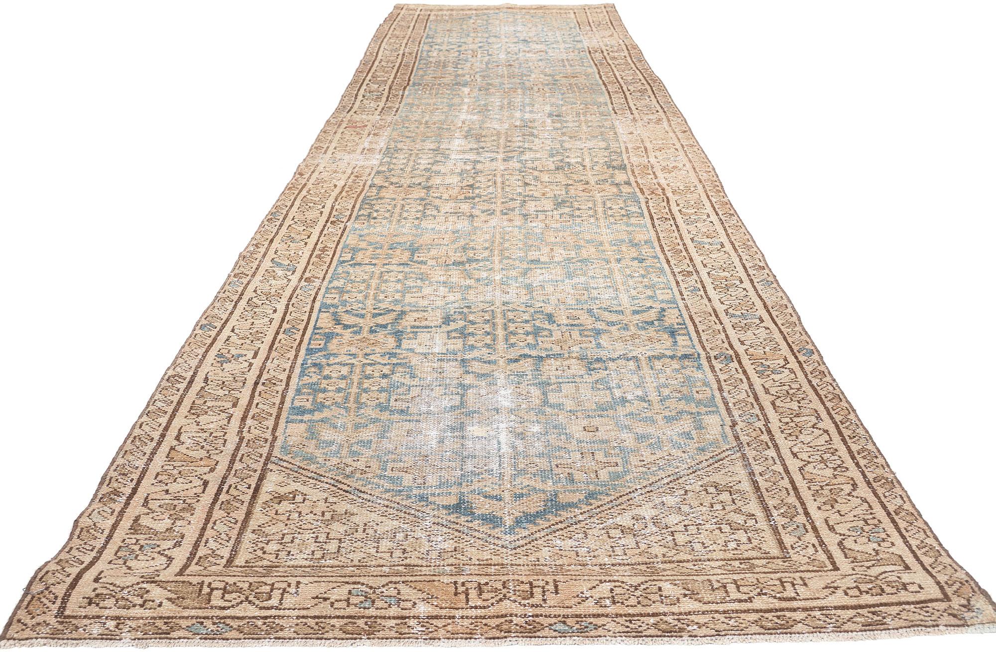 Hand-Knotted Antique-Worn Persian Malayer Rug, Relaxed Refinement Meets Quiet Sophistication For Sale