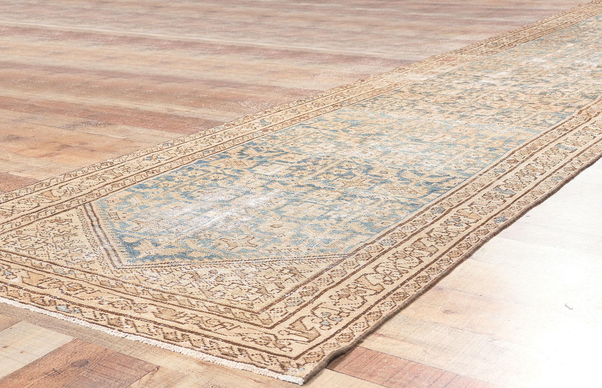 Antique-Worn Persian Malayer Rug, Relaxed Refinement Meets Quiet Sophistication For Sale 1