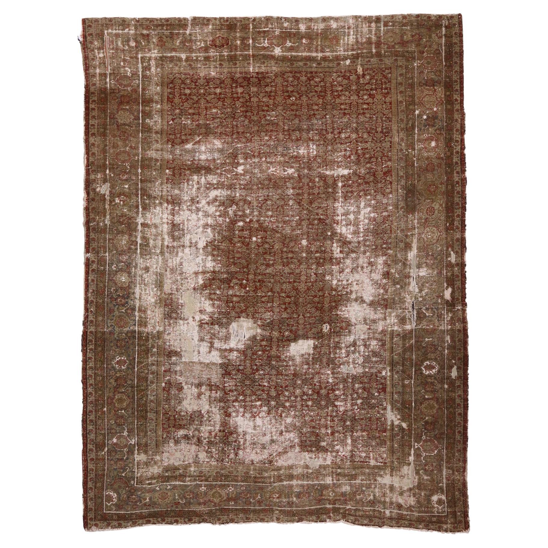 Late 19th Century Persian Sultanabad Carpet with Rustic Modern Style