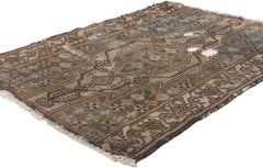 Antique Worn Persian Tribal Hamadan Rug, Rugged Beauty Meets Nomadic Charm