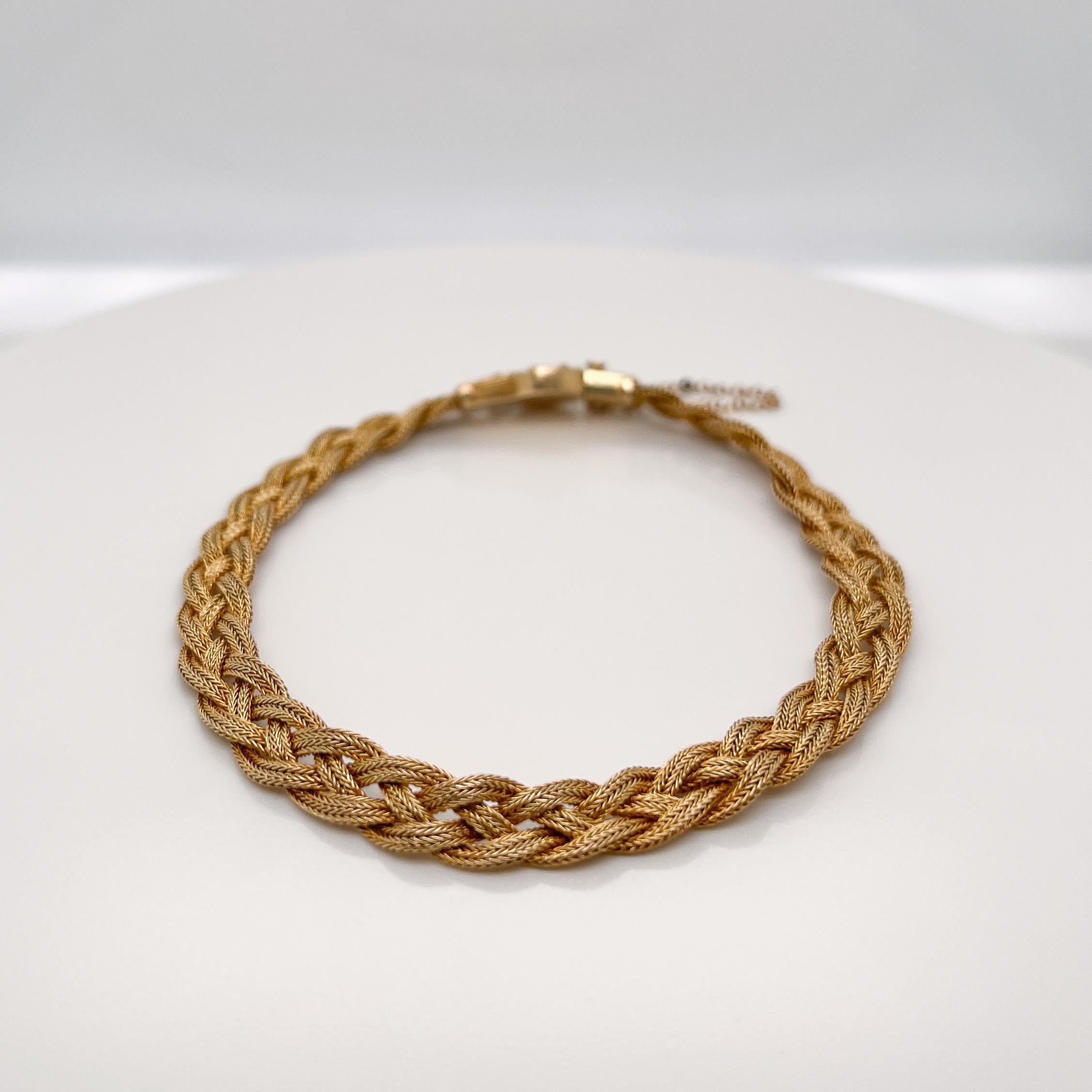 Pulsera Tejida Antigua de Oro de 14 Kilates Estilo Etrusco en Bueno estado para la venta en Philadelphia, PA