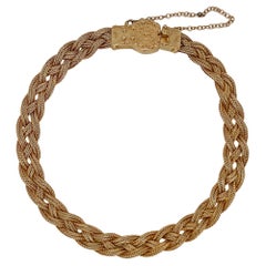Antique Woven 14 Karat Gold Etruscan Style Bracelet