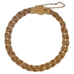 Antikes gewebtes Armband aus 14 Karat Gold im etruskischen Stil