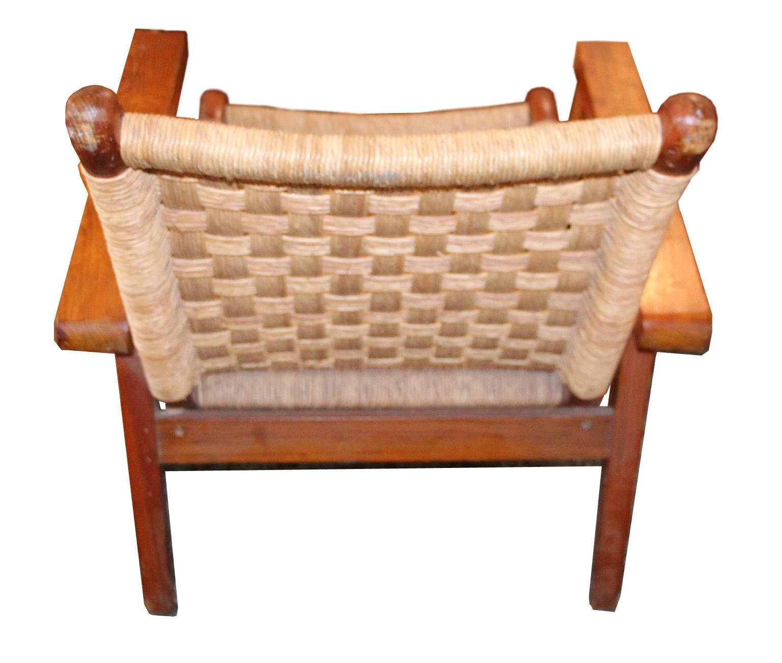 American Antique Woven Bench Chair Set