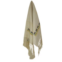 Antique Woven Floral Turkish Towels with Hand-Knotted Fringes