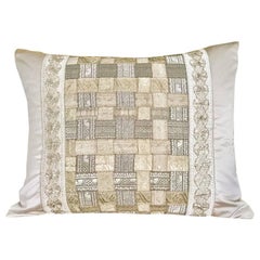 Antique Woven Galloons on Ivory Silk Pillow by Eleganza Italiana