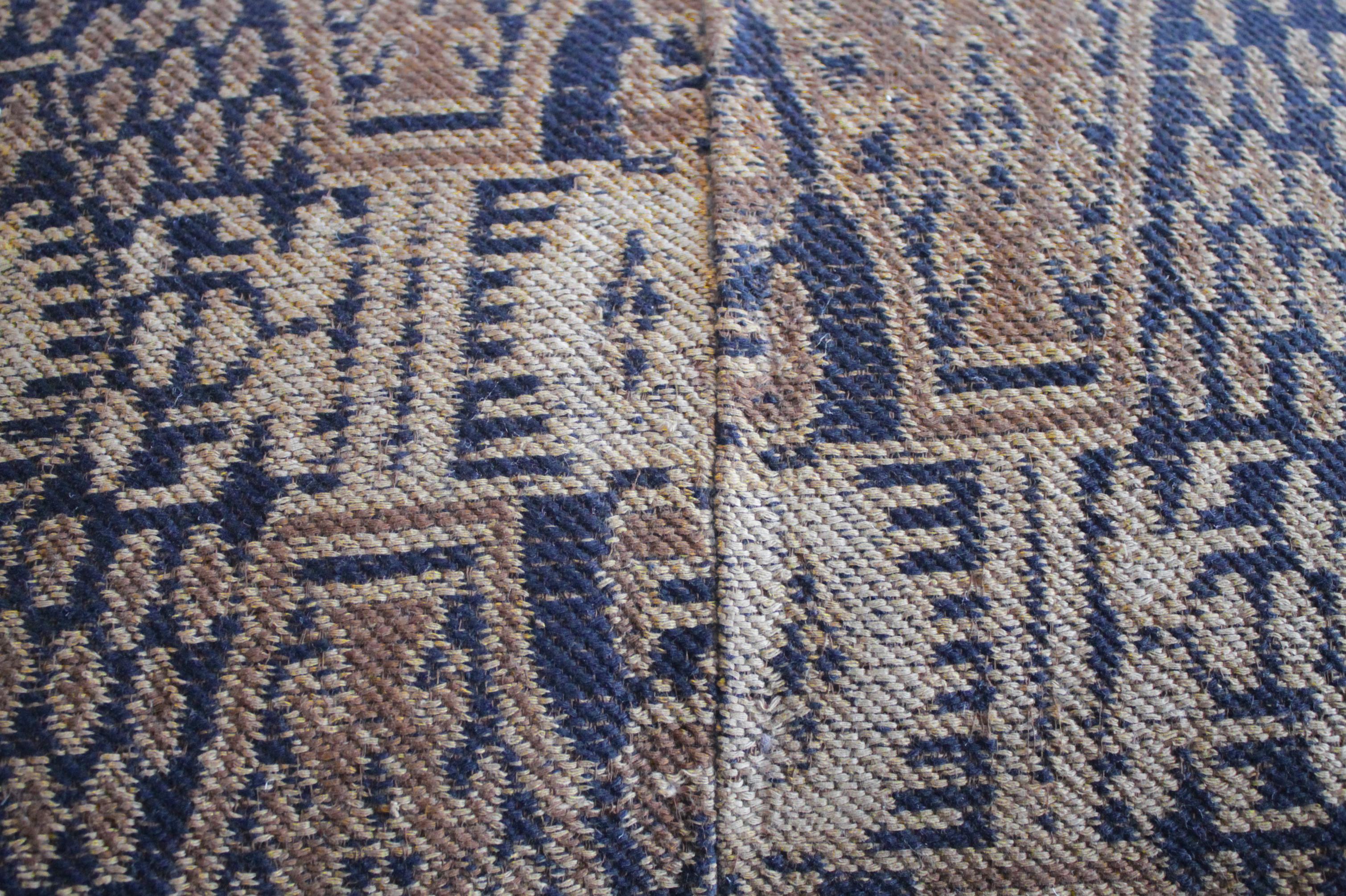 Antique Woven Textile Lumbar Pillow In Good Condition In Brea, CA