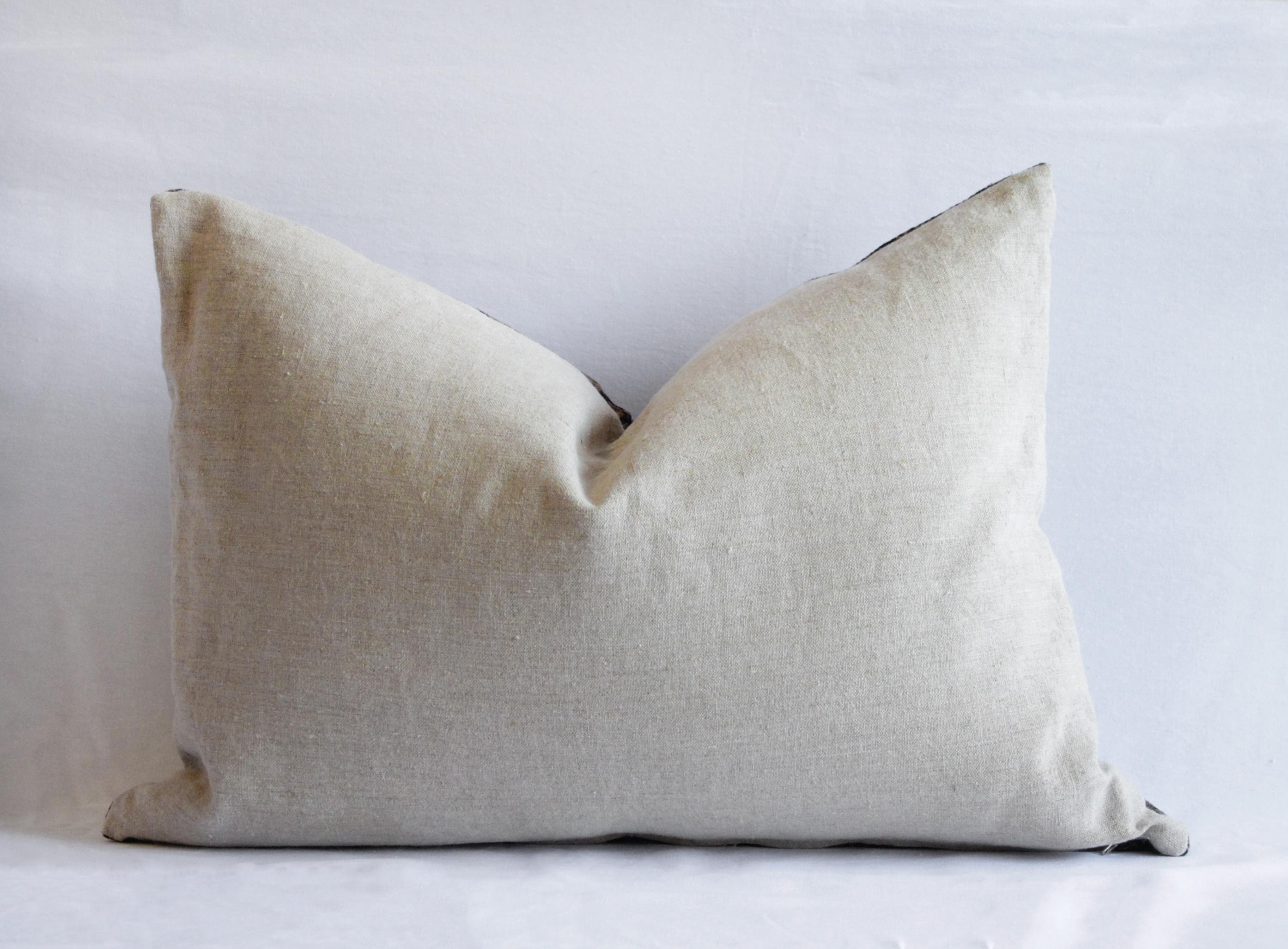Contemporary Antique Woven Textile Lumbar Pillow