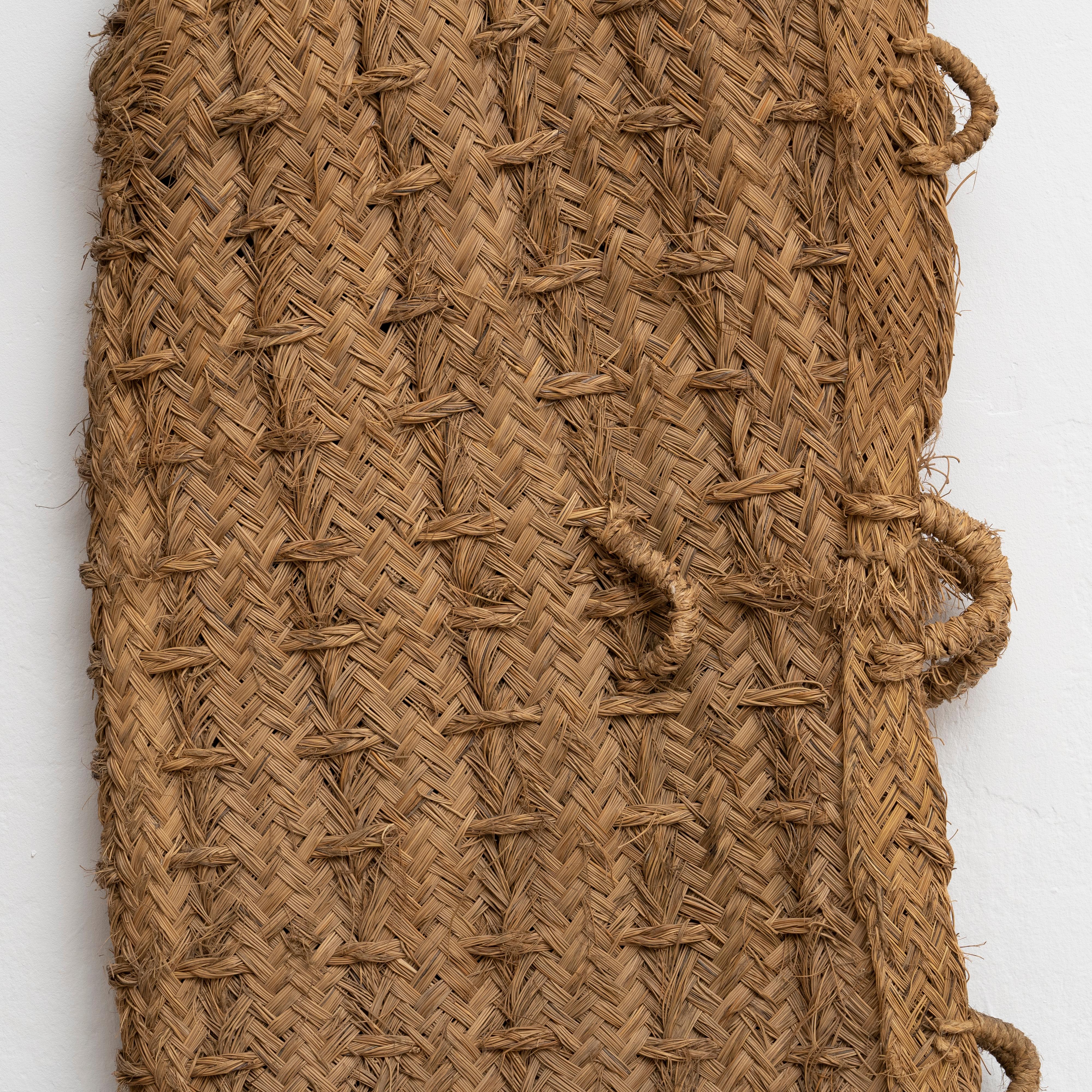 Antiker gewebter Korb-Wandpflanzgefäß aus Korbgeflecht, um 1950 im Angebot 8