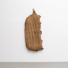 Antiker geflochtener Korb als Wandübertopf, um 1950